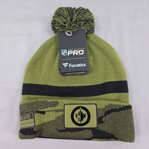 Fanatics NHL Canada Salute to Service Beanie Pom Knit Hat One Size Winnipeg Jets